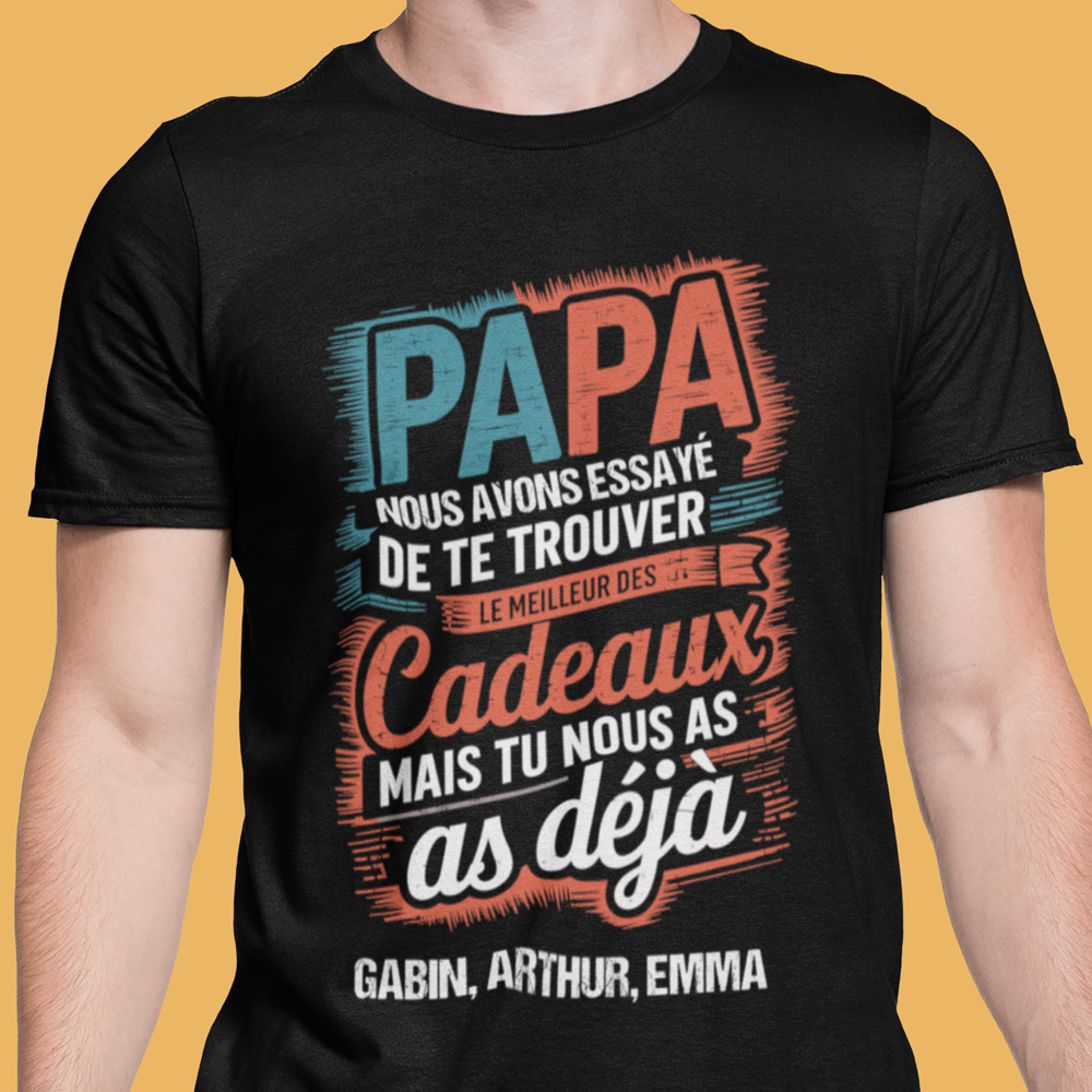 T-shirt personnalisé Papa meilleur des cadeaux