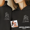 Sweat personnalisé portrait dessiné – Cadeau couple original Jack & Jones