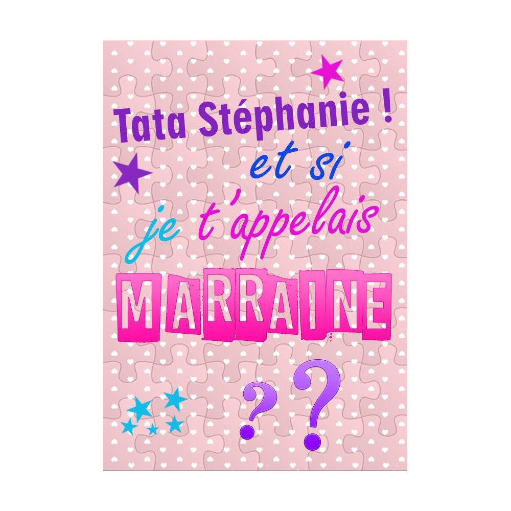 Puzzle Demande Marraine personnalisé avec prénom