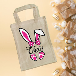 Mini Panier Pâques Personnalisé "Oreilles de Lapin" avec Prénom – Idéal pour Pâques !