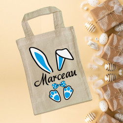 Mini Panier Pâques personnalisé décoration lapin - cadeau de Pâques enfant - sac de Pâques récolte oeuf