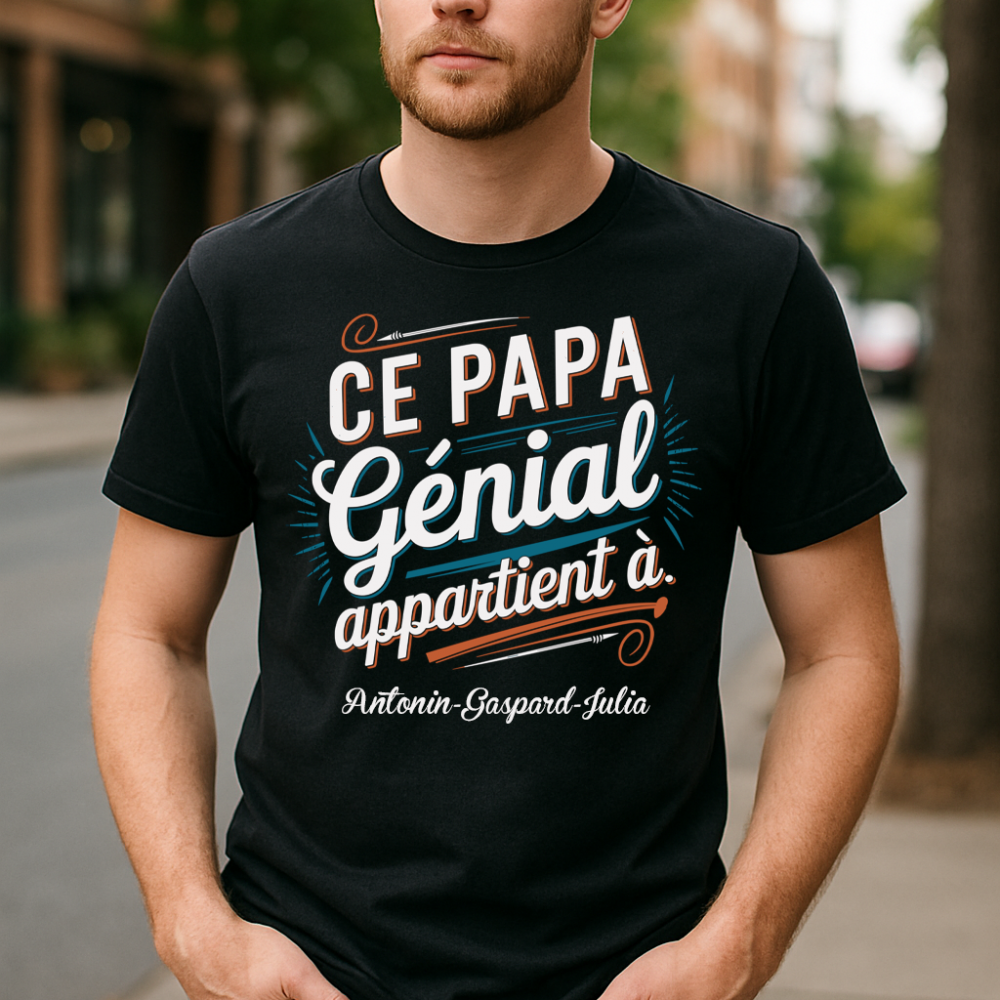 T-shirt papa génial personnalisé