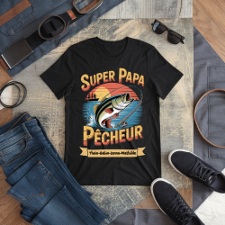 T-shirt personnalisé Papa pêcheur