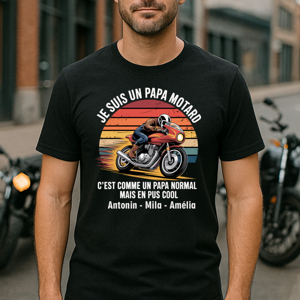 T-shirt personnalisé Papa motard