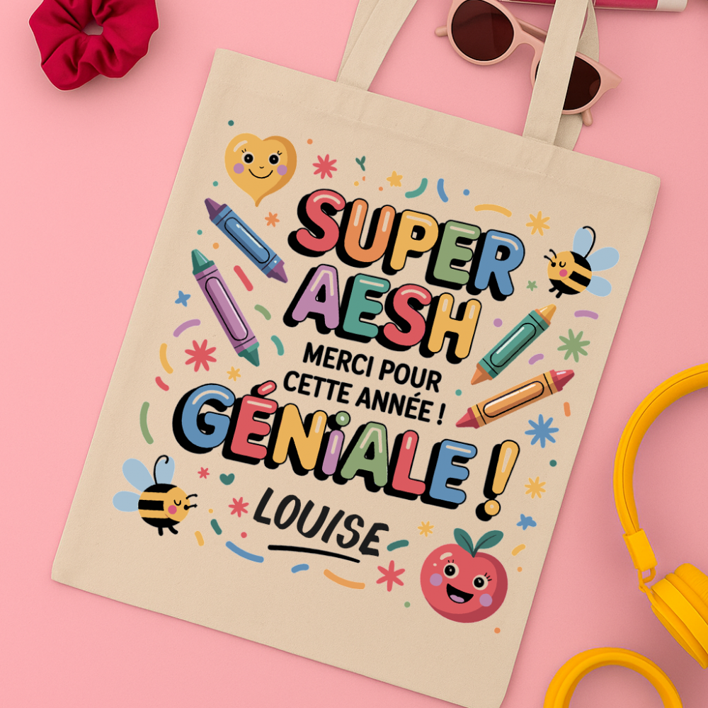 Tote bag personnalisé Super AESH