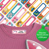Étiquettes thermocollantes personnalisées vêtements enfants – 126 pièces – Crèche, école, maternelle
